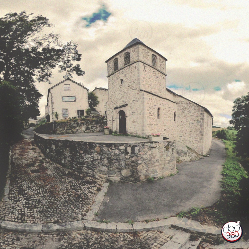 Artistic composition from a 360° shot.Photo realized in the village of Vézins de Lévézou, in Aveyron. Dive directly into the work.